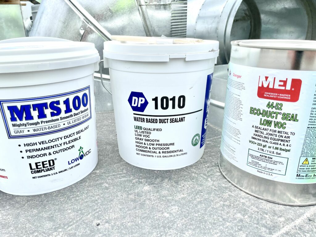 Three gallons of glue for duct sealer